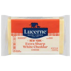 Lucerne Cheese Chunk Cheddar White New York Extra Sharp - 16 Oz