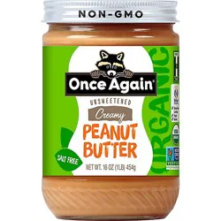 Once Again Peanut Butter Spread Organic Creamy No Salt Added - 16 Oz