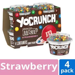 Yocrunch Low Fat Strawberry With Mandms Yogurt - 4-4 Oz