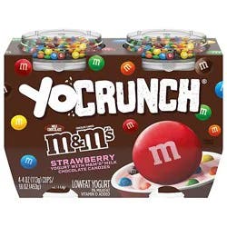 Yocrunch Low Fat Strawberry With Mandms Yogurt - 4-4 Oz