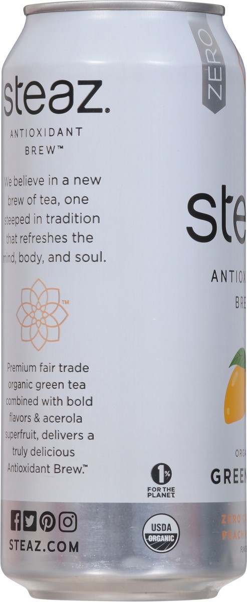 slide 9 of 14, Steaz Iced Green Tea Zero Calorie Peach Mango - 16 Fl. Oz., 16 fl oz