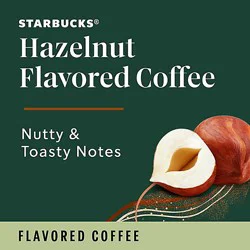 Starbucks 100% Arabica Naturally Flavored Hazelnut K Cup Coffee Pods Box 10 Count - Each