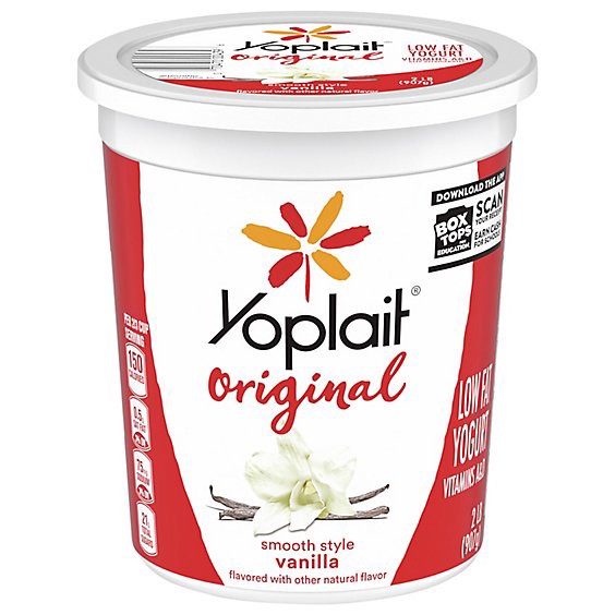 slide 1 of 1, Yoplait Yogurt Low Fat Original Smooth Style Vanilla - 2 Lb, 32 oz