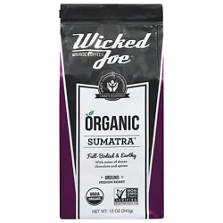 Wicked Joe Coffee Organic Fair Trade Ground Medium Roast Sumatra - 12 Oz