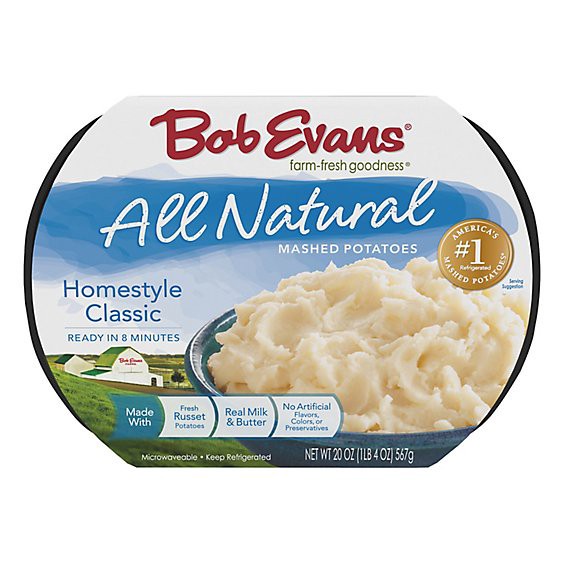 slide 1 of 1, Bob Evans All Natural Mashed Potatoes Classic Homestyle - 20 Oz, 20 oz