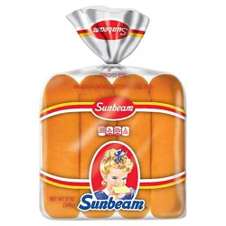 Sunbeam Hot Dog Buns Enriched White Bread Hot Dog Buns - 8 Count