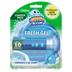 Scrubbing Bubbles Rainshower Fresh Gel Toilet Cleaning Stamp Dispenser - 6 Oz
