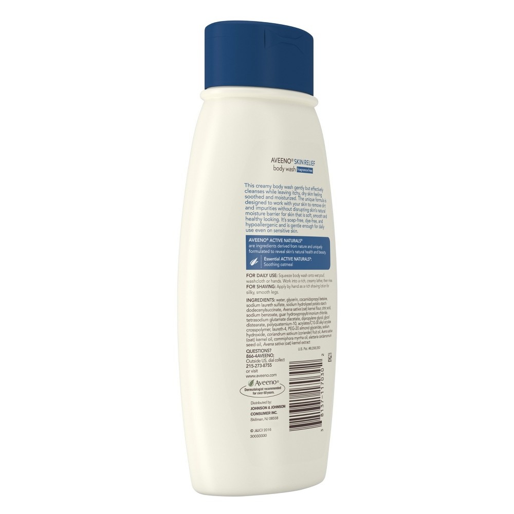 slide 9 of 10, Aveeno Skin Relief Fragrance Free Body Wash, 18 oz