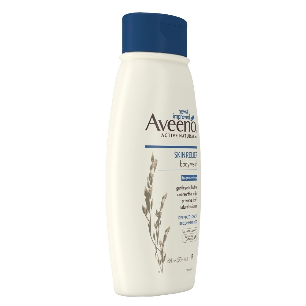 slide 10 of 10, Aveeno Skin Relief Fragrance Free Body Wash, 18 oz