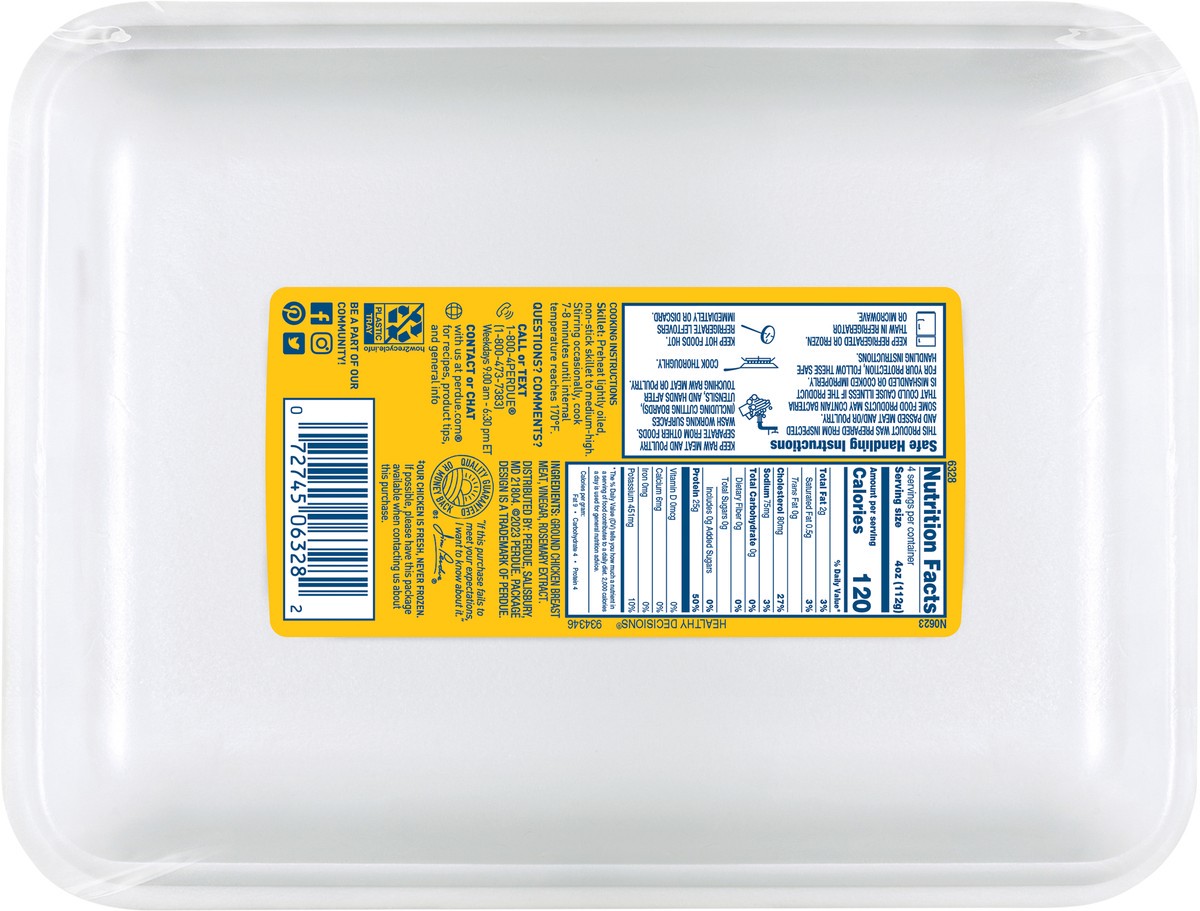 slide 3 of 5, Perdue Fresh Ground Chicken Breast No Antibiotics Ever Meat Traypack - 16 Oz, 16 oz