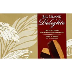 Big Island Delights Macadamia Shortbread Chocolate Dipped - 10 Oz