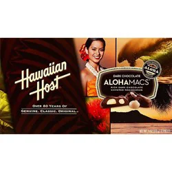 Hawaiian Host Alohamacs Macadamia Nuts Dark Chocolate - 6 Oz