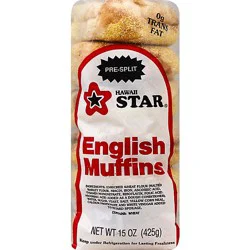 Hawaii Star English Muffin Plain - 15 Oz