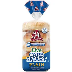 Aunt Millie's Live Carb Smart Plain Bagels - 5 Count