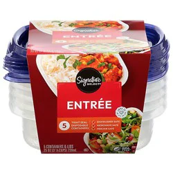 Signature Select Containers Storage Entree Tight Seal - 5 Count