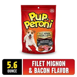 Pup-Peroni Dog Snacks Filet Mignon & Bacon Flavors Pouch - 5.6 Oz