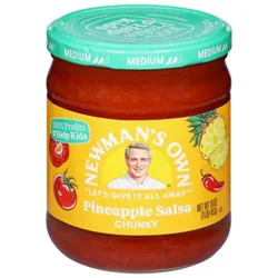 Newman's Own Salsa Medium Chunky Pineapple Jar - 16 Oz