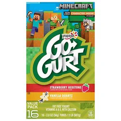Yoplait Go-Gurt Yogurt Low Fat Disney Frozen Strawberry/vanilla Value Pack - 16-2 Oz