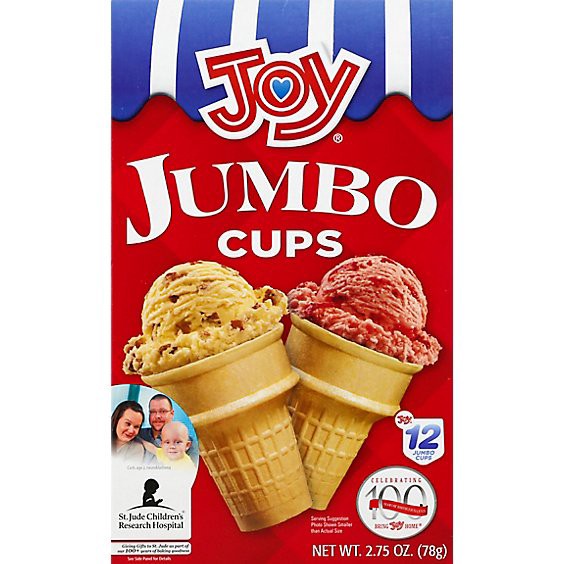 slide 1 of 1, Joy Ice Cream Cups Jumbo 12 Count - 2.75 Oz, 12 ct