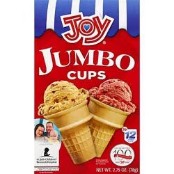 Joy Ice Cream Cups Jumbo 12 Count - 2.75 Oz