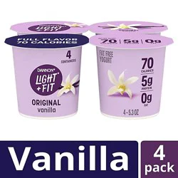 Light + Fit Vanilla Nonfat Gluten Free Yogurt - 4-5.3 Oz