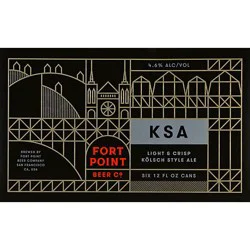 Fort Point Light & Crisp Kolsch Style Ale Cans - 6-12 Fl. Oz.