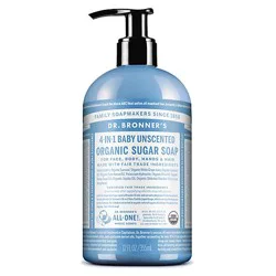 Dr. Bronner's Unscented Organic Sugar Soap - 12 Fl. Oz.