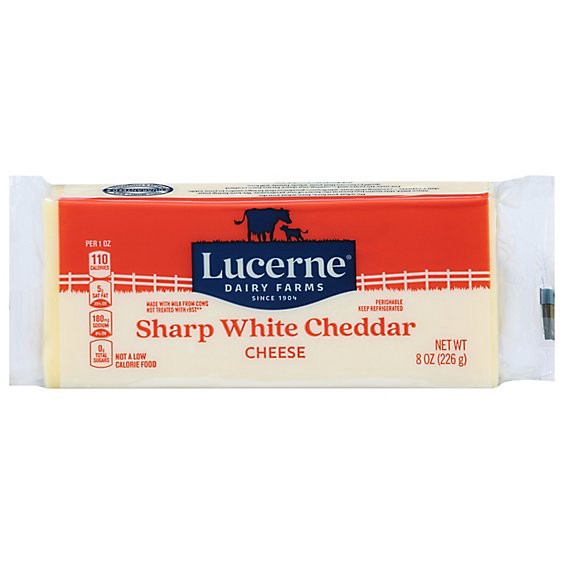 slide 1 of 1, Lucerne Cheese Chunk Cheddar White Sharp - 8 Oz, 8 oz