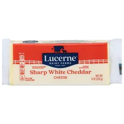 Lucerne Cheese Chunk Cheddar White Sharp - 8 Oz