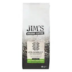 Jims Organic Coffee Coffee Organic Whole Bean Medium Roast Colombian - 12 Oz