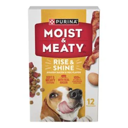 Purina Moist & Meaty Rise And Shine Bacon & Egg Flavor Dry Dog Food 12 Count - 72 Oz