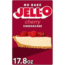 Jell-O Cherry Cheesecake Filling Mix & Crust Mix Dessert Kit Box - 17.8 Oz