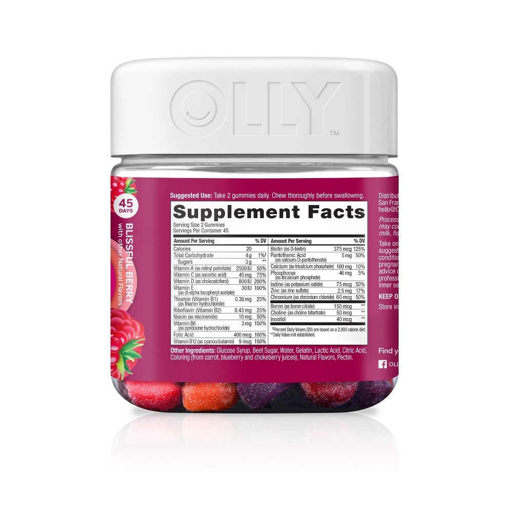 slide 4 of 9, Olly Women's Multivitamin Gummies - Berry - 90ct, 