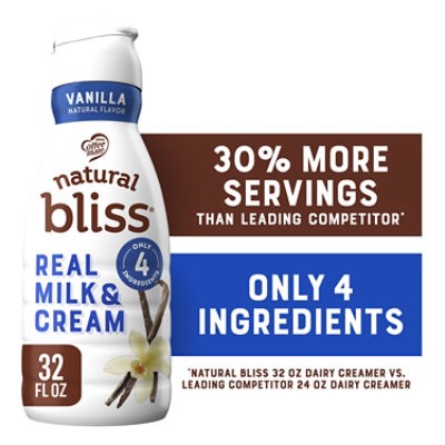 slide 1 of 3, Coffee Mate Natural Bliss Real Milk & Cream Vanilla Flavored Coffee Creamer - 32 Fl. Oz., 32 fl oz