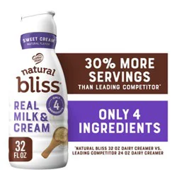 Coffee Mate Natural Bliss Real Milk And Cream Sweet Cream Flavored Coffee Creamer - 32. Fl. Oz.