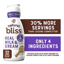 Coffee Mate Natural Bliss Real Milk And Cream Sweet Cream Flavored Coffee Creamer - 32. Fl. Oz.
