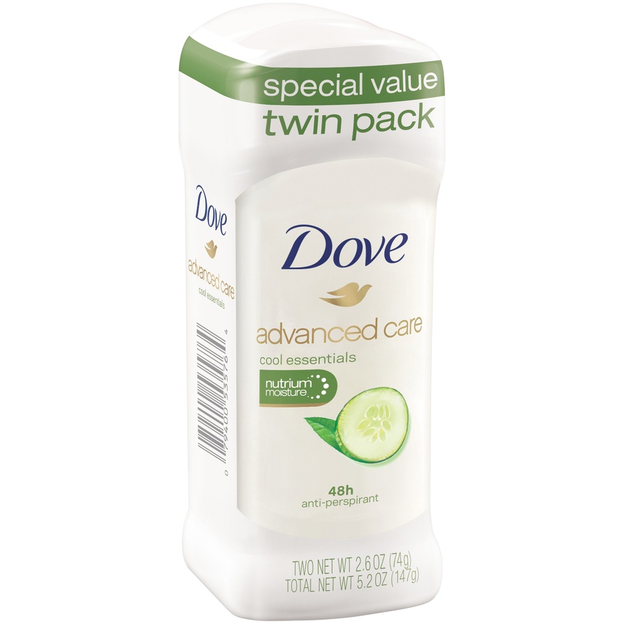 slide 2 of 3, Dove Advanced Care Antiperspirant Cool Essentials, 2.6 oz, 2 Count , 