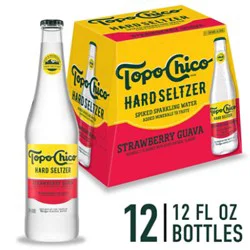 Topo Chico Hard Seltzer Strawberry Guava Hard Seltzer 4.7% Abv Bottles - 12-12 Fl. Oz.