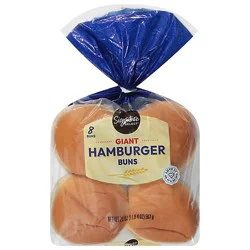 Signature Select Buns Hamburger Giant Enriched 8 Count - 20 Oz