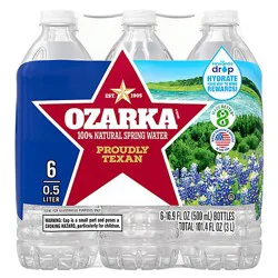 Ozarka Spring Water Natural - 6-0.5 Liter