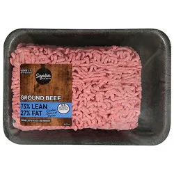 Meat Counter Beef Ground Beef 73% Lean 27% Fat All Natural - 1 Lb