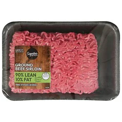 Meat Counter Beef Ground Beef 90% Lean 10% Fat Sirloin All Natural - 1 Lb