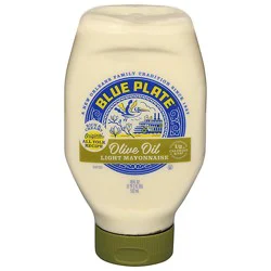 Blue Plate Mayonnaise Light With Olive Oil Squeeze Bottle - 18 Fl. Oz.