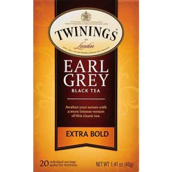 Twinings Of London Black Tea Earl Grey Extra Bold - 20 Count