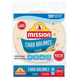 Mission Carb Balance Flour Tortillas Fajita Size - 8 Count