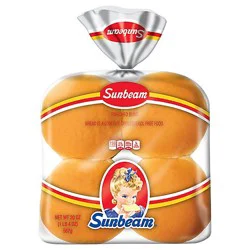 Sunbeam Jumbo Hamburger Buns Enriched White Bread Burger Buns - 8 Count