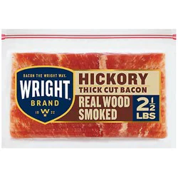 Wright Brand Hickory Real Wood Smoked Thick Cut Bacon - 40 Oz