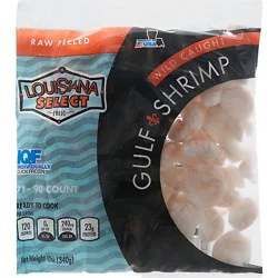 Shrimp Raw 71-90 Count Peeled & Deveined Gulf Frozen - 12 Oz