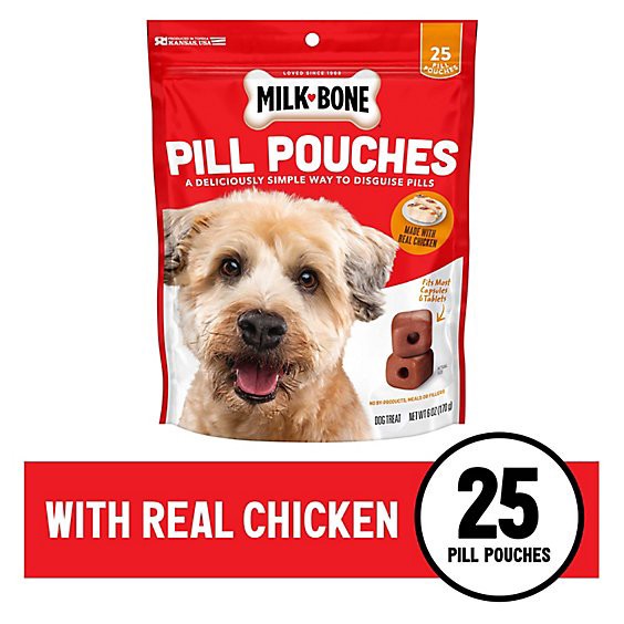 slide 1 of 1, Milk-Bone Pill Pouches Dog Treats With Real Chicken Pouch - 6 Oz, 6 oz
