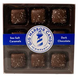Gig Harbor Candy Chocolate Dark Sea Salt Caramels - 9 Oz